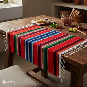 Traditional Mexican Sarape Placemat – Individual Colorful Table Runner